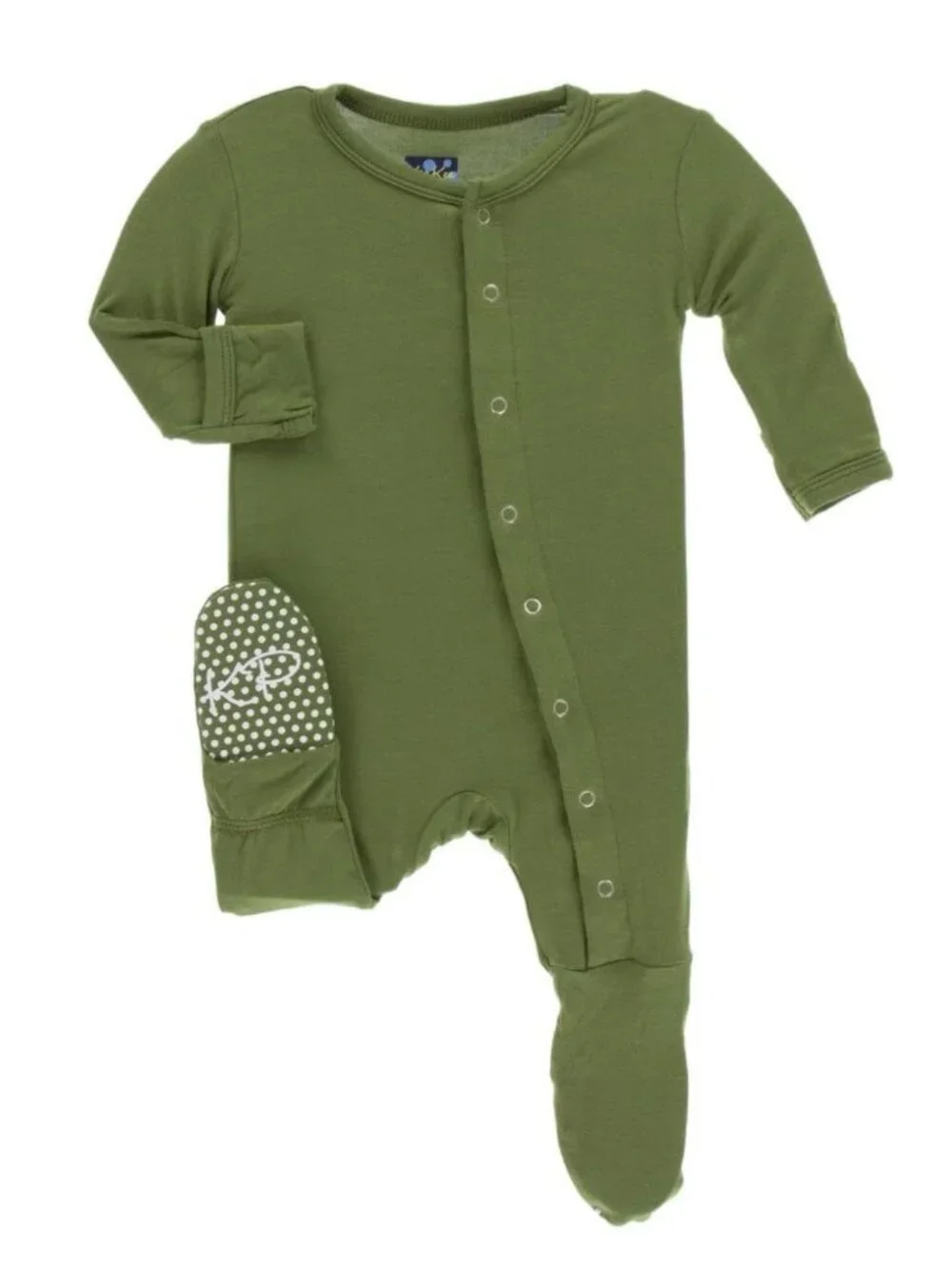 NWT Kickee Pants Basic Footie with Snaps in Moss Size 0-3 Months